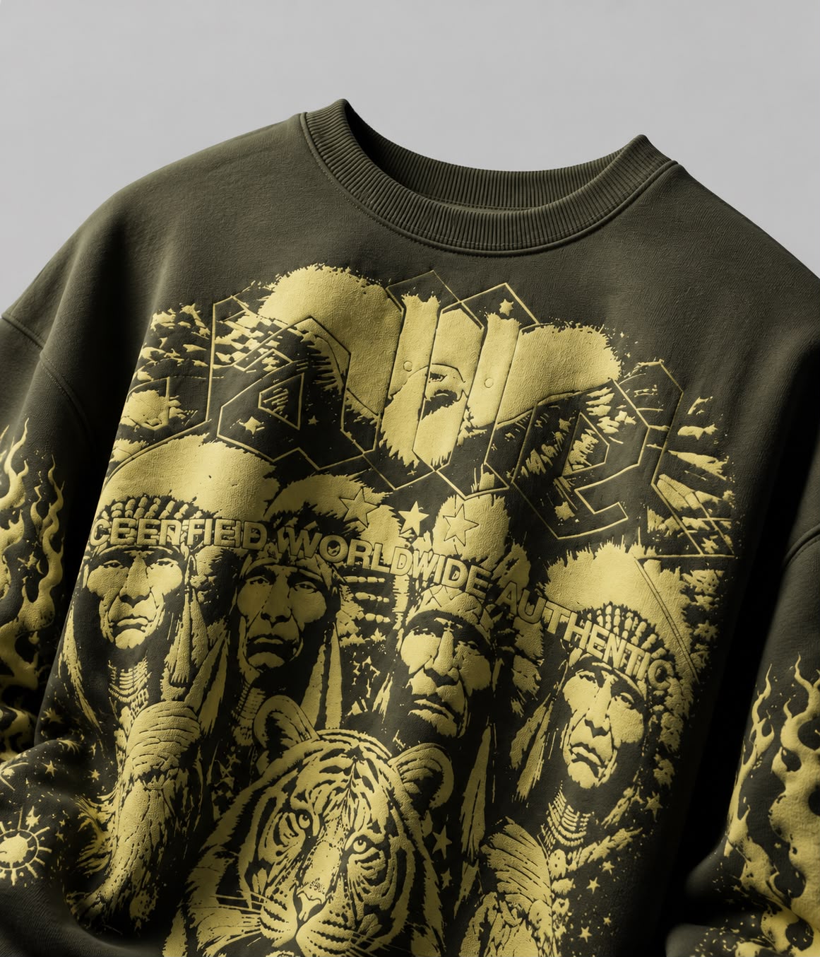 Tribal Chieves Olive Sweatshirt
