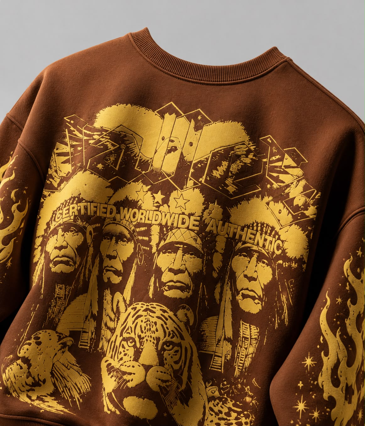 Tribal Chieves Brown Sweatshirt