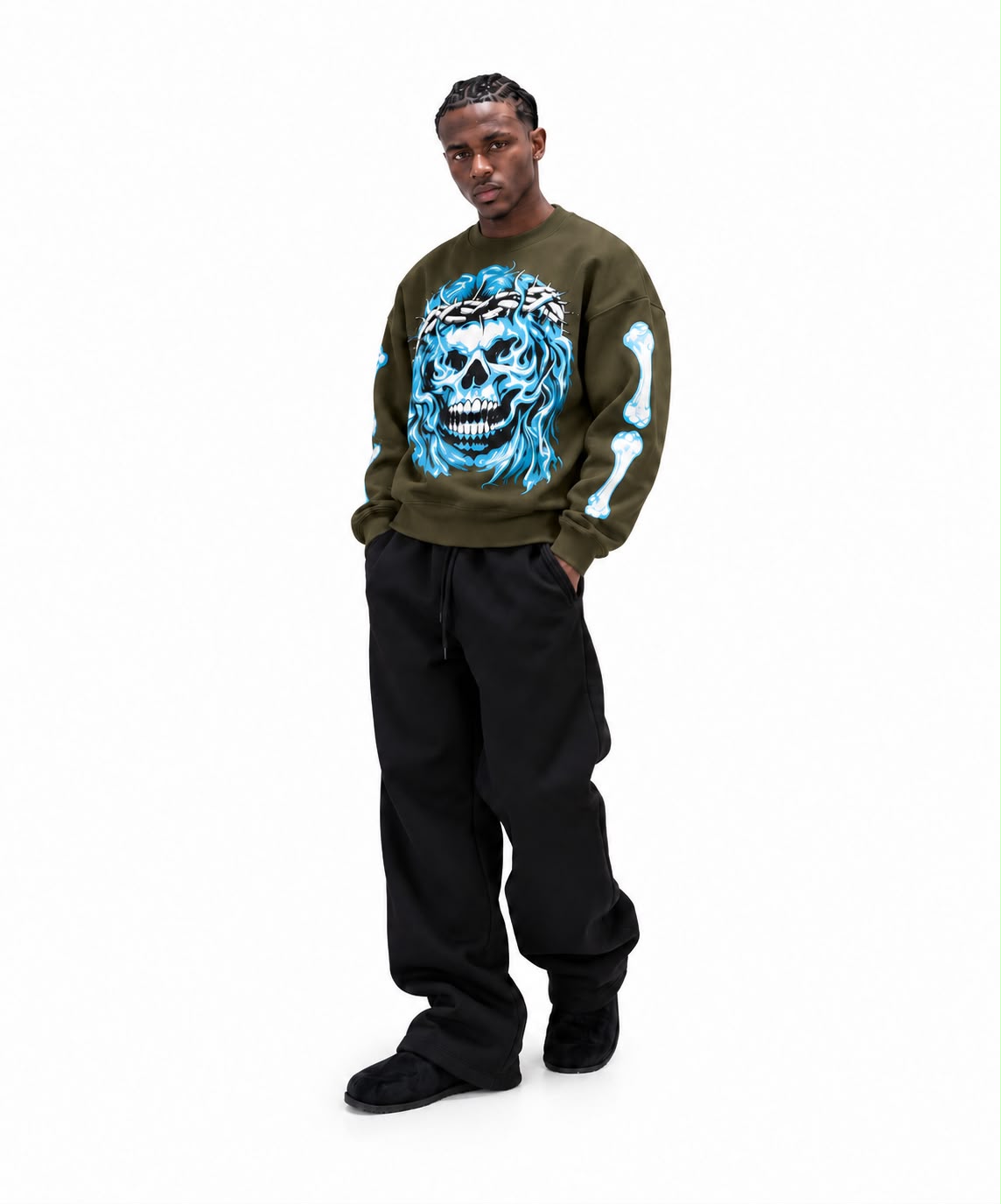Thorn Crown Olive Sweatshirt