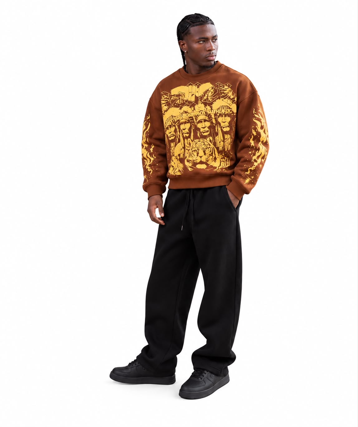 Tribal Chieves Brown Sweatshirt