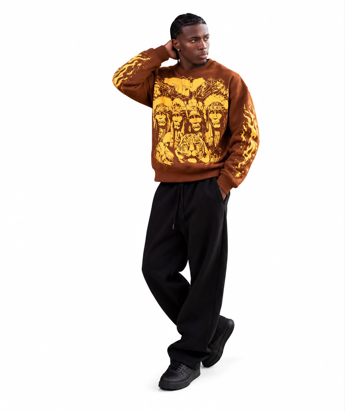 Tribal Chieves Brown Sweatshirt