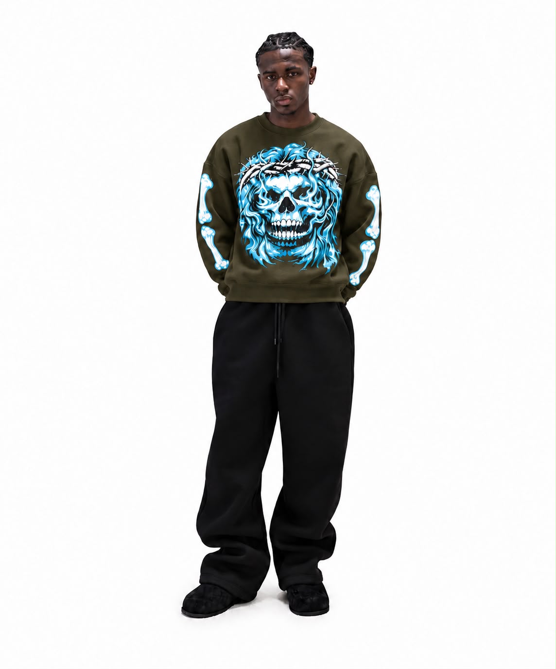 Thorn Crown Olive Sweatshirt