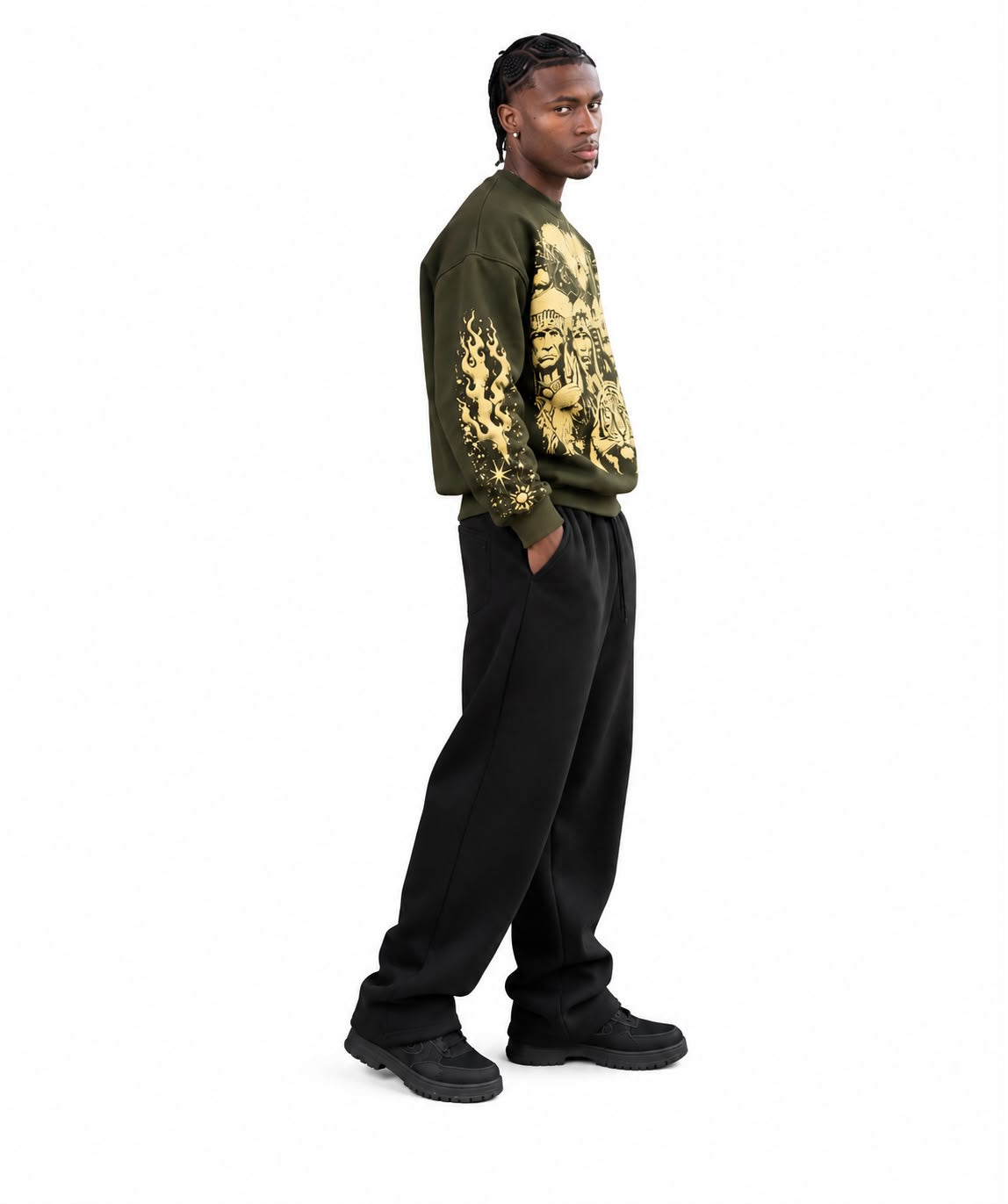 Tribal Chieves Olive Sweatshirt